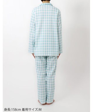 Wing パジャマ 長袖 長ズボン 綿混(本体) あったか レディース EP6017 ウイング／ワコール サックス