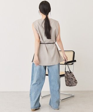 AMERICAN HOLIC 【先行予約】ベルト付きジレ Gray Beige