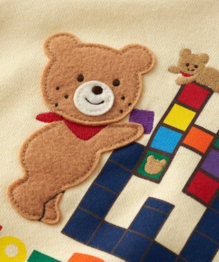 MIKI HOUSE HOT BISCUITS 【80-120cm】 カラフルブロック 裏毛パイル素材 トレーナー 白