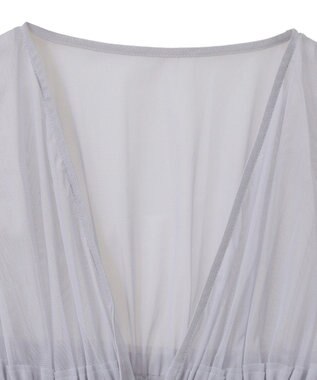 earth music&ecology チュールドロストギャザーベスト Light Gray