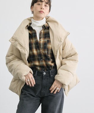 AMERICAN HOLIC リサイクル軽ポカ撥水加工スタンドショートコート Light Beige