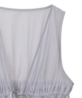 earth music&ecology チュールドロストギャザーベスト Light Gray