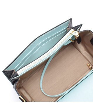 A.D.M.J. 【牛革】モーツァルト/バイカラーラウンドクラッチショルダー BLACK×BLACK