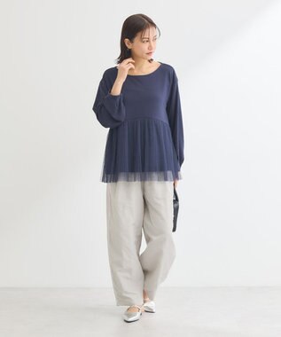 Green Parks プリーツチュールドッキングプルオーバー Navy