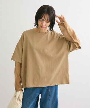 Green Parks ・ＡＮＤＳＥＡＲＣＨ　フェイクレイヤードロングＴＥＥ Gray Beige