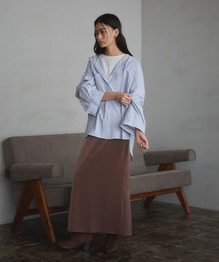 CRAFT STANDARD BOUTIQUE ダルサテンIラインスカート Brown