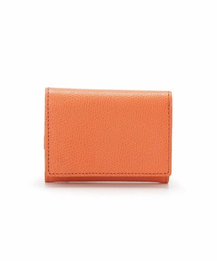 TOPKAPI 【TOPKAPI】角シボ型押し・ラウンドフラップ  三つ折り 財布 COLORATO コロラート オレンジ