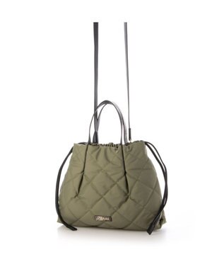 LA BAGAGERIE ドローストリング×キルト2WAYトート Sサイズ カーキ