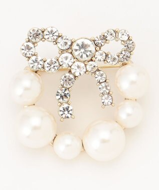 TOCCA 【2WAY】PROMISE PEARL RIBBON BROOCH NECKLACE ブローチ ネックレス ゴールド系