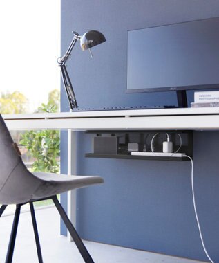 tower デスク下天板ケーブルラック タワー ロング ブラック ブラック