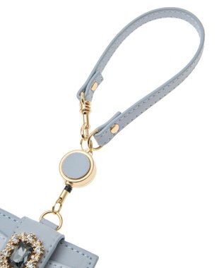 Maison de FLEUR バイカラービジューリールパスケース Grayish Blue