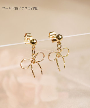 Tiaclasse 【安田美沙子さん着用/金属アレルギー対応/選べる2TYPE】チェーンリボン イヤリング・ピアス