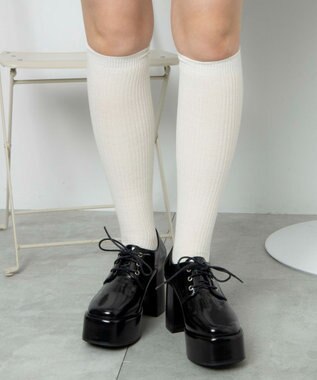 WEGO ボリュームヒールレースアップシューズ ブラックその他