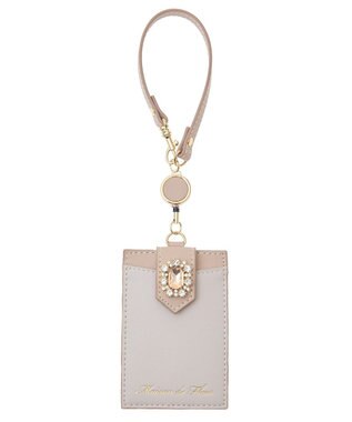 Maison de FLEUR バイカラービジューリールパスケース Light Pink