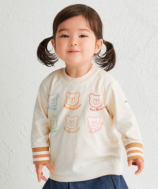 MIKI HOUSE HOT BISCUITS 【80-120cm】パステルビーンズ 長袖Tシャツ