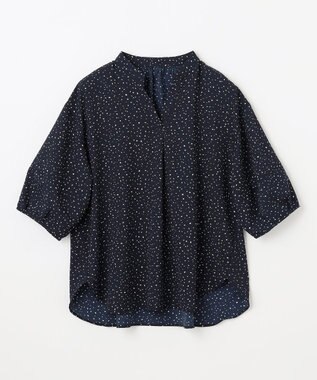 ANY ドルマンスキッパードットブラウス ネイビー系