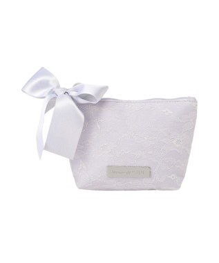 Maison de FLEUR ブルーマニアリボンポーチ Grayish Blue