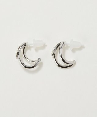 Phoebe 〈アレルギー対応〉シャイニーダブルフープセラミックピアス　シルバー シルバー