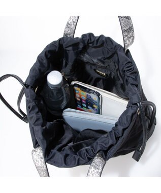 LA BAGAGERIE ドローストリング×キルト2WAYトート Sサイズ ネイビー