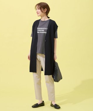 ANY L ロングニットジレ ブラック