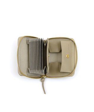 UNBILLION ペルケ perche / イタリアンレザー・ジャバラカードウォレット ライトグレー