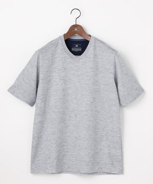 JOSEPH ABBOUD 【フランス産リネン×尾州の技術・清涼感】ノルマンディリネントップジャージー Vネック Tシャツ