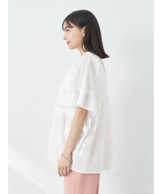 earth music&ecology コットンボイルボリュームブラウス Off White