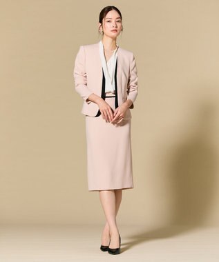 BEIGE， 【Lsize・セットアップ対応】CINDY / ダブルカラージャケット Nude x Black