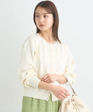 earth music&ecology ＵＶカット加工クルーネックニットカーディガン Ivory