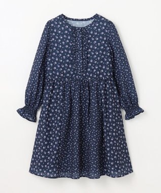 組曲 KIDS 【110-140㎝】フラワーパッチワークワンピース ネイビー系