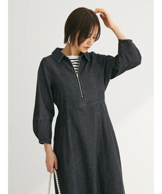 Green Parks ・ＥＬＥＮＣＡＲＥ　ＤＵＥ　デニムハーフＺＩＰワンピース Black