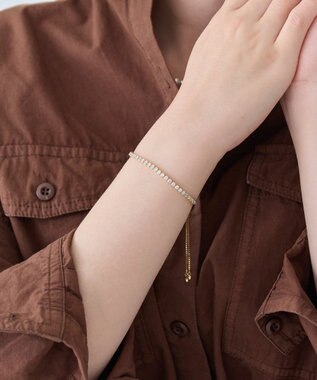 Phoebe ラインストーンスライドテニスブレスレット　ゴールド ゴールド