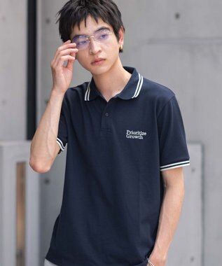 WEGO 【ユニセックス着用ITEM/MLサイズ展開】ワンポイント刺繍カノコポロ（SS） ネイビー