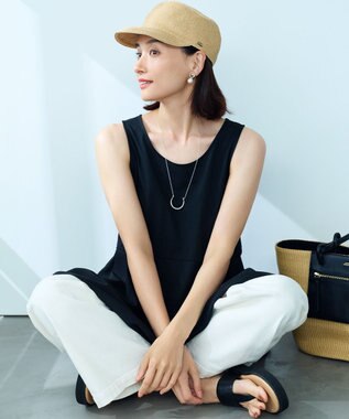 23区 雑材 トートバッグ ナチュラル×ブラック