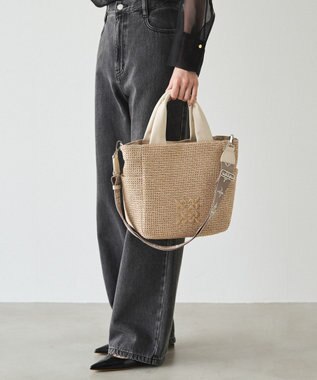 russet ナイロンラフィア2WAYトートバッグ(CE-1711) Ivory