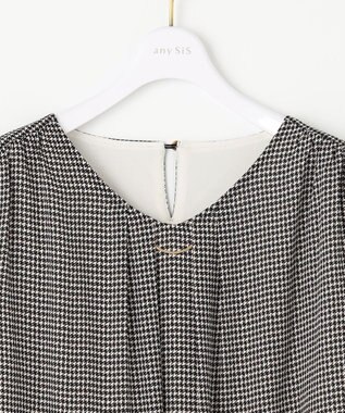 ANY SIS 【WEB限定】エニポカシリーズVネック ブラウス 千鳥