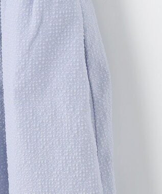 組曲 サッカーストレッチ ボウタイワンピース サックスブルー系