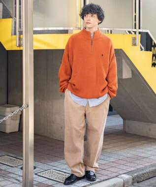 WEGO コーデュロイイージーワイドパンツ ベージュ