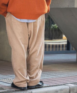 WEGO コーデュロイイージーワイドパンツ ベージュ