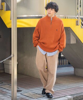 WEGO コーデュロイイージーワイドパンツ ベージュ