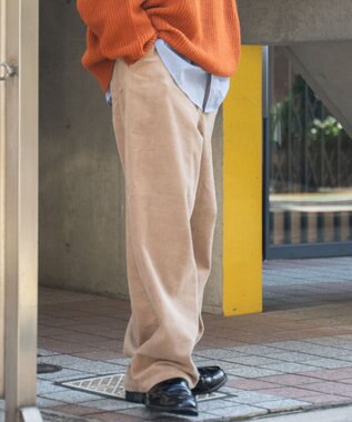 WEGO コーデュロイイージーワイドパンツ ベージュ