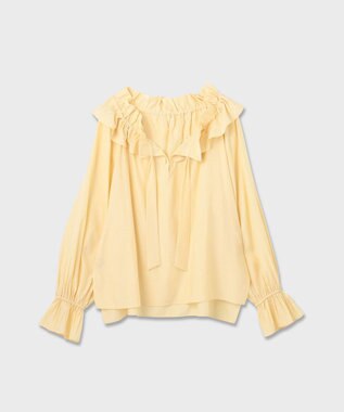 GRACE CONTINENTAL フリルカラーシアーカフタンブラウス イエロー