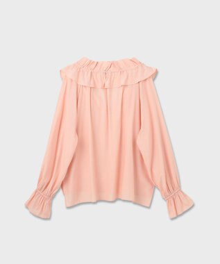 GRACE CONTINENTAL フリルカラーシアーカフタンブラウス ピンク