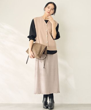 ANY メタルボタンニットベスト ベージュ