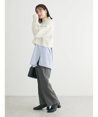 Green Parks ショート丈ケーブルニットプルオーバー Off White