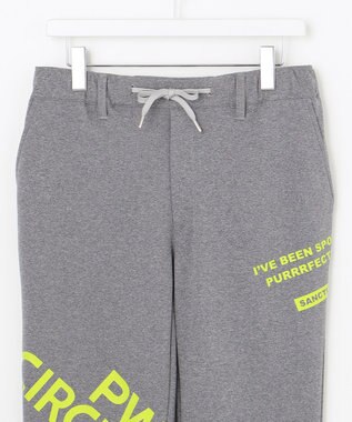 PW CIRCULUS 【MEN】【洗える/吸汗速乾/ストレッチ】ダンボール ロゴ ジャージー パンツ ライトグレー系