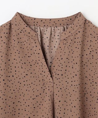 ANY ドルマンスキッパードットブラウス モカ系