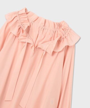 GRACE CONTINENTAL フリルカラーシアーカフタンブラウス ピンク