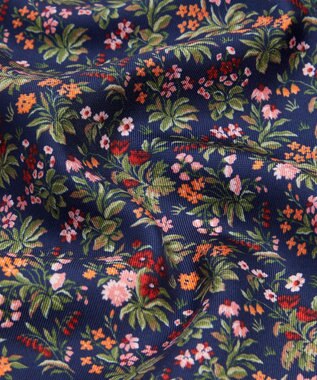 LIBERTY. フローラル・フェイブル シルク ポケット スクエア ネイビー