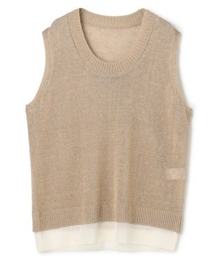 BEIGE， MORION / リネン レイヤードニット Flax×Ecru